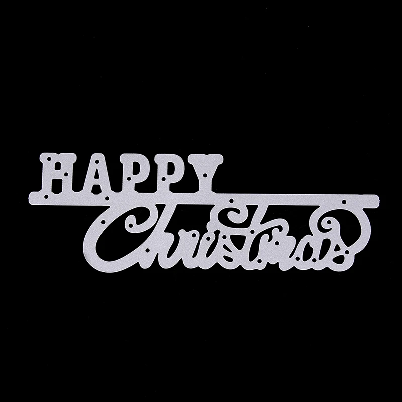 

Happy Christmas Metal Cutting Dies Stencil Scrapbook Paper Cards Album Decor