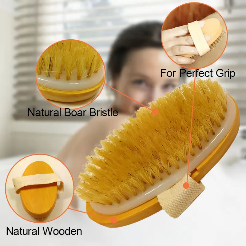 Легкая Чистка спины масло для сухой кожи тела Мягкая натуральная щетина