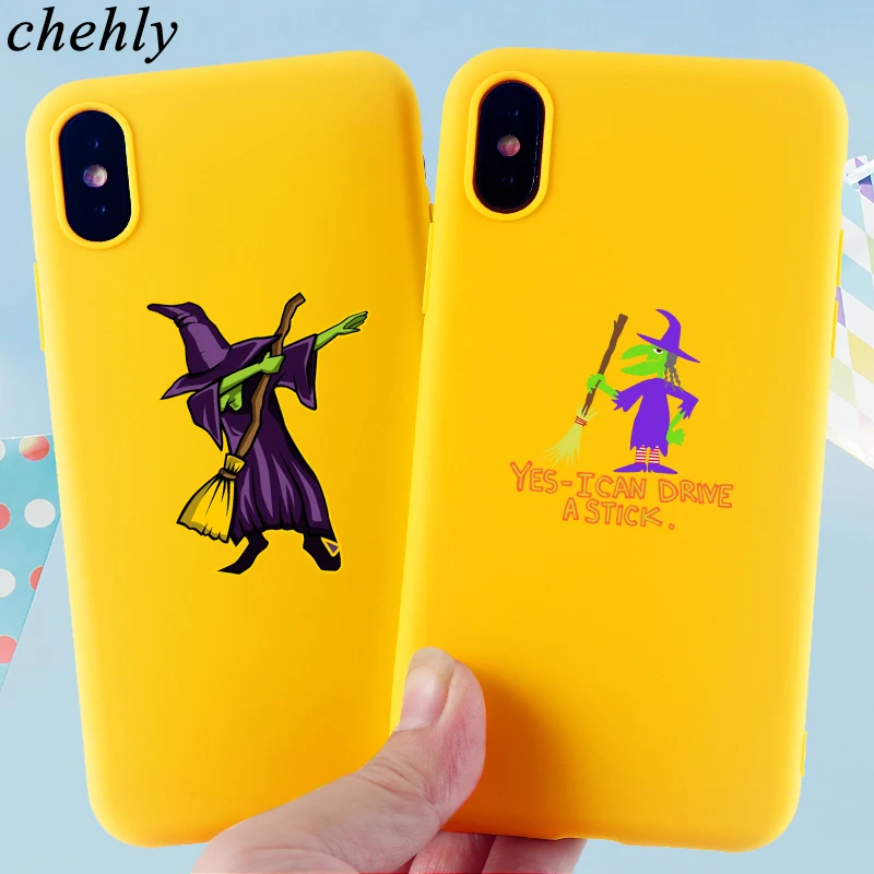 Чехол для телефона в виде тыквы на Хэллоуин iPhone X XR XS Max 8 7 6s Plus чехлы с ведьмой