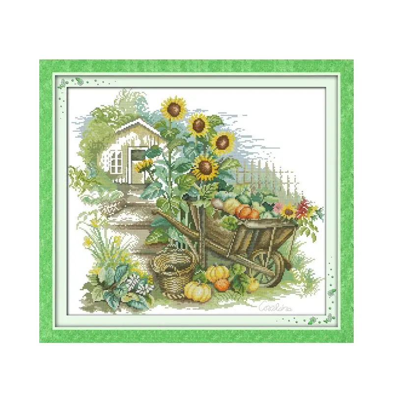 Набор для вышивки крестиком маленький поплавок (4) с принтом подсолнуха фруктов