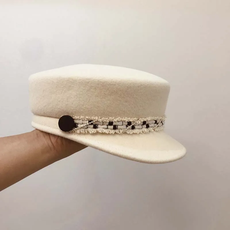 Fibonacci 2019 Новая мода персонализированные шерстяная фетровая Кепка в военном стиле