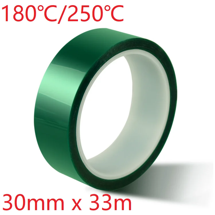 

30mm x 33m Green PET Film Tape High Temperature Heat Resistant PCB Solder SMT Plating Shield Spray Paint Insulation Protection