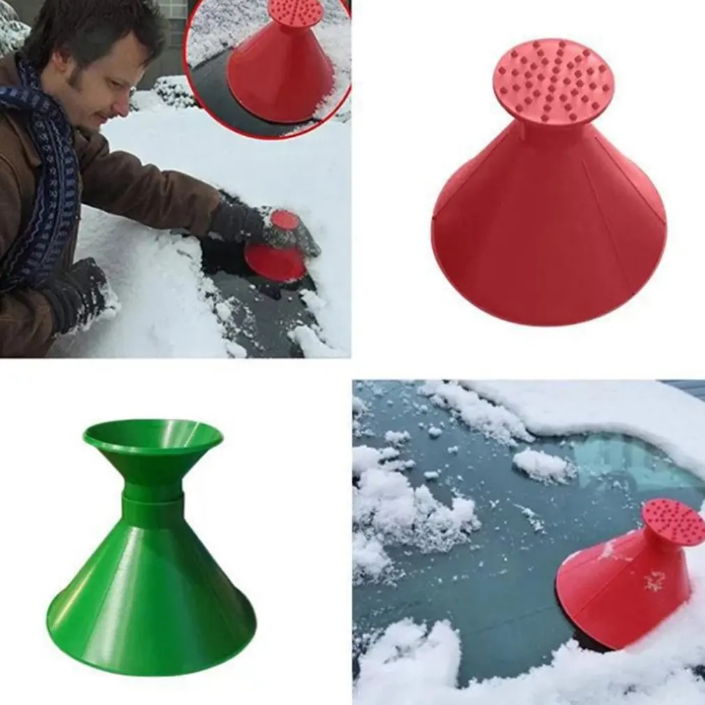 

2020 Auto Car Magic Window Windshield Car Ice Scraper Shaped Funnel Snow Remover Deicer Cone Deicing Tool Window Glass Cleaning