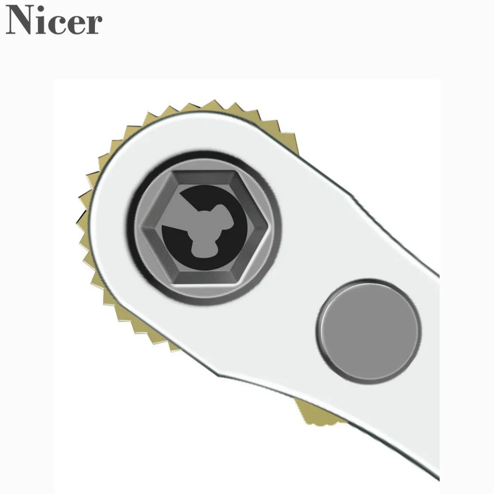 

S2 Steel Ratchet Wrench Screwdriver Bit With 1/4" Hex Shank Phillips/Slotted/Hexagon/Torx Bits 36-Tooth Gear Bit Holder Handle