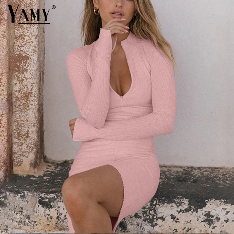 Мини платье женское трикотажное с высоким воротником и длинным рукавом|Женские