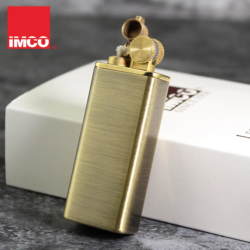 IMCO IC4500 Lighter Delicacy Brass Lighter Oil Gasoline Cigarette Mechanica Lighter Wick Flint Cigar Fire Pure Copper Petrol