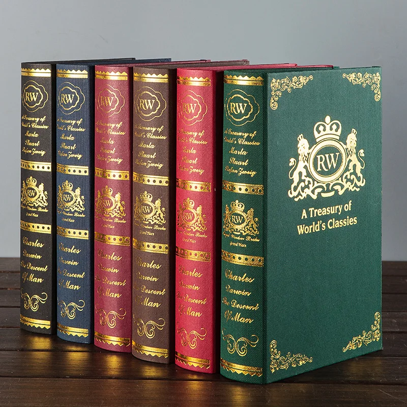 

6Ps European Bronzing Fake Book Simulation Book Decoration Coffee Shop Exhibition Hall Photo Props Murals Books Furnishing Gifts