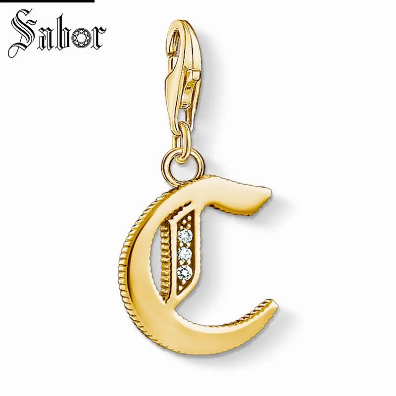 Амулет thomas с винтажным алфавитом женский браслет серебряного цвета покрытием