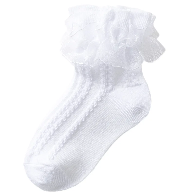 

New Summer Girls Frilly Lace Tutu Socks Cotton Children Dance Princess Sock Flowers Ruffled Solid Ankle Socks