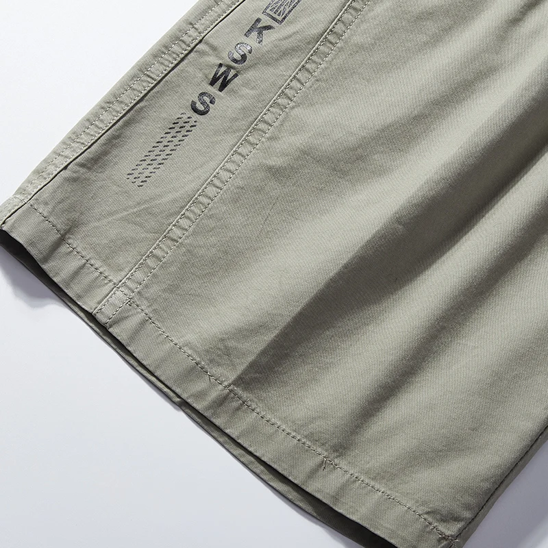 

Men Cargo Shorts Summer Plus Size Cotton Elastic Waist Bermuda Hot Loose Baggy Army Green Male Cargo Casual Short Male 5XL 2152