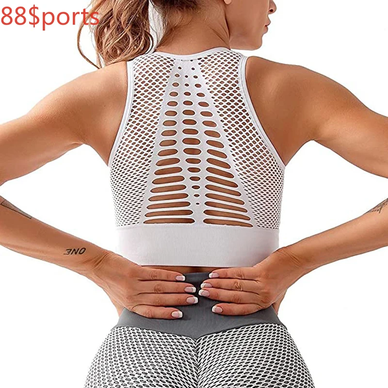 

Sports Bra Sports Bra Women Sexy Mesh Brathable Sport Top Push Up Female Gym Fitness Sports Underwear Seamless Running Yoga Bra