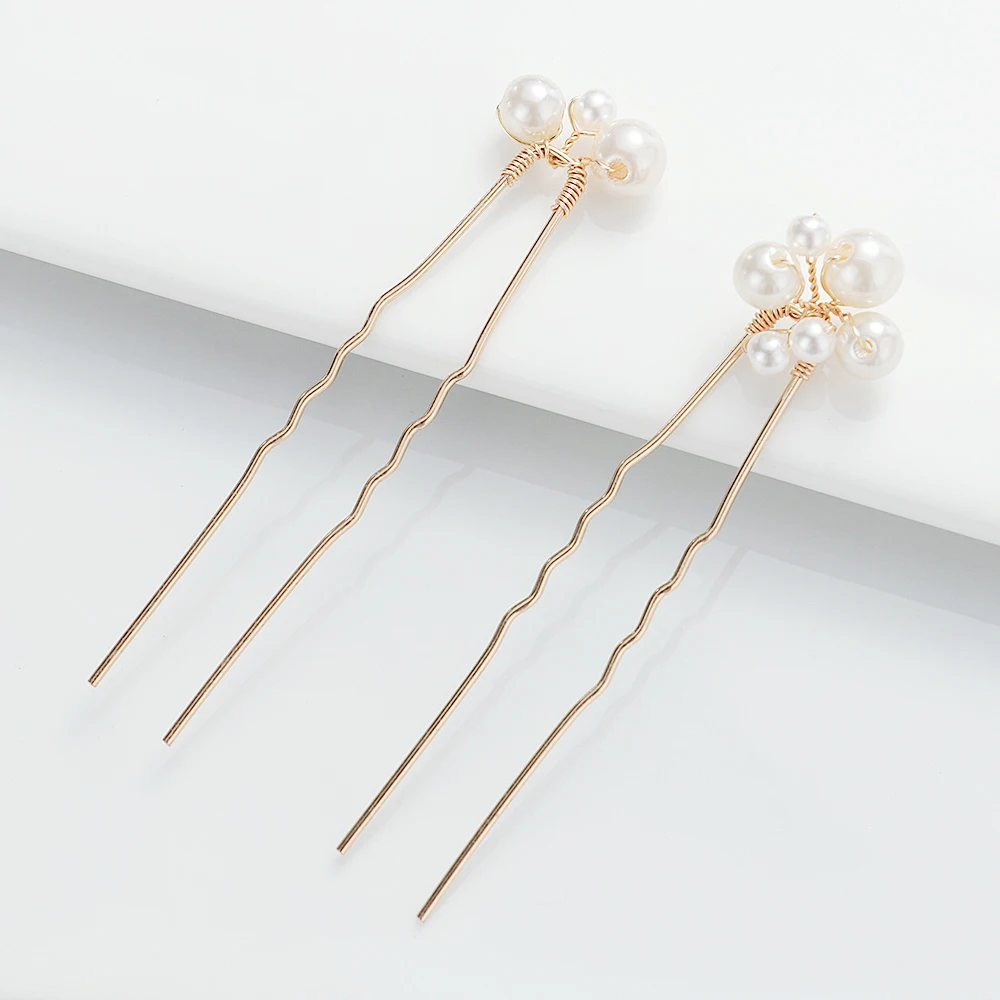 Заколка для волос с искусственным жемчугом ручной работы 1/2 шт. | Украшения и