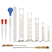 graduated cylinder setborosilicate glass measuring cylinders in with pipettesstirring rodsclean brush