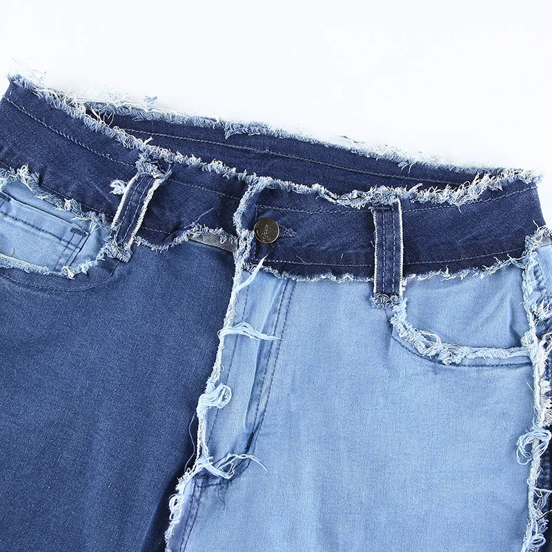 

Hip Hop High Waist Straight Jeans for Women 2020 Streetwear Patchwork Skinny Denim Jeans Women Washed Tie Dye Jeans Cargo Pants