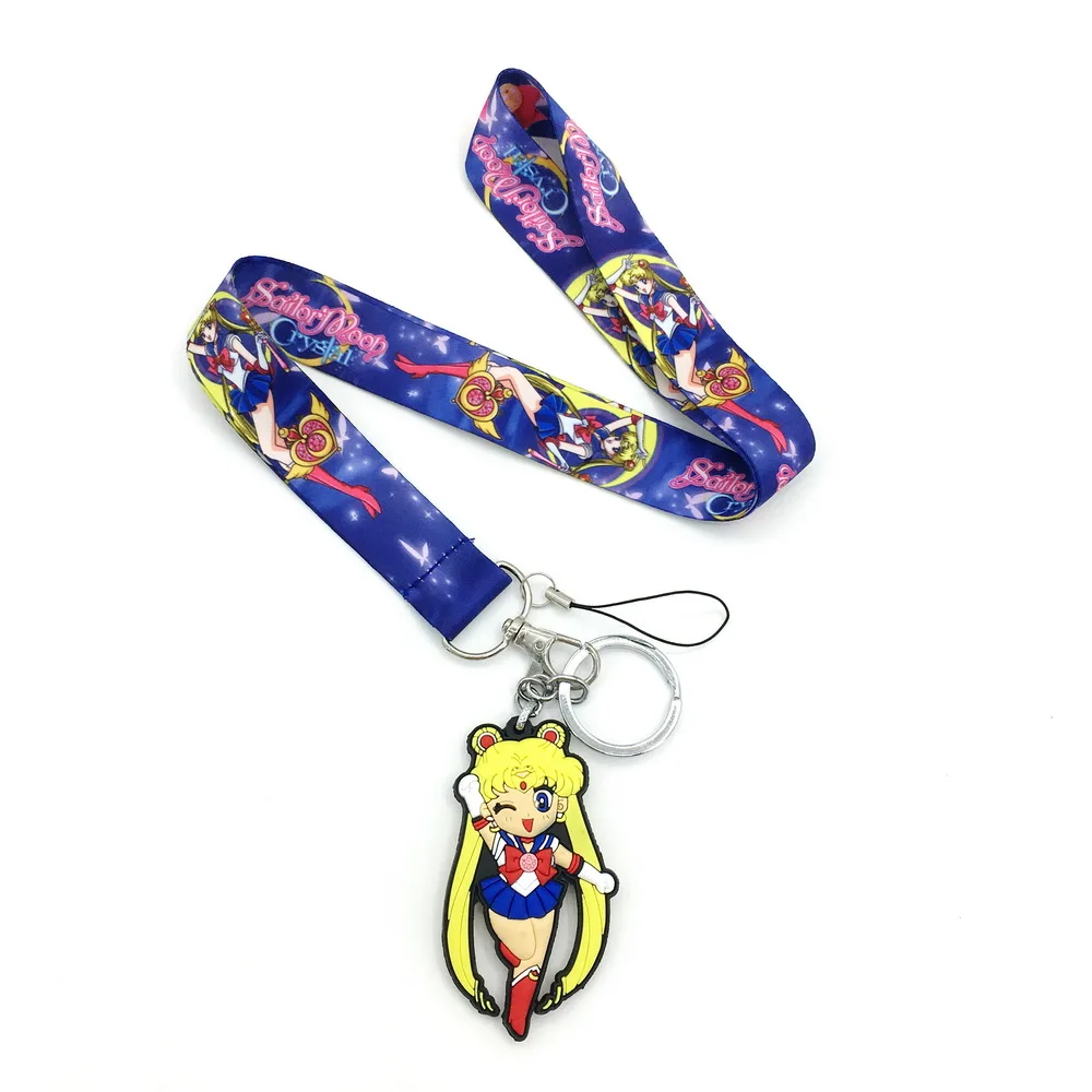 Сейлор Мун Ремешок ID карта Мобильный телефон шейный ремешок милый мягкий Glu