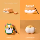Мультяшный чехол для Airpods 1 2, чехол Corgi Dog Paw, силиконовые наушники, Bluetooth, беспроводная Защитная крышка для AirPods, милый брелок
