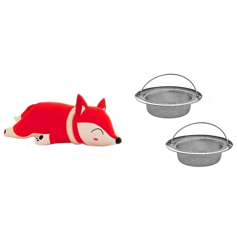 

1 шт. плюшевая лиса, плюшевая игрушка, кукла-животное, Подушка-обнимашка в виде животного и 1 комплект, корзина для кухонной раковины с фильтр...