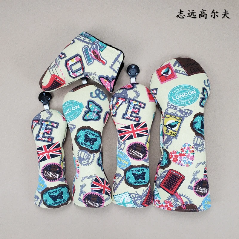 

Новый Красочный Универсальный чехол из искусственной кожи для мужчин и женщин для гольф-клуба с деревянным чехлом для водителя Fairway Wood FW Hybrid...