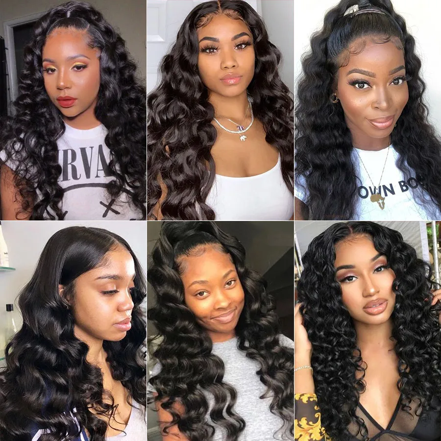 Перуанские свободные волнистые волосы 3 пряди с застежкой фронтальный