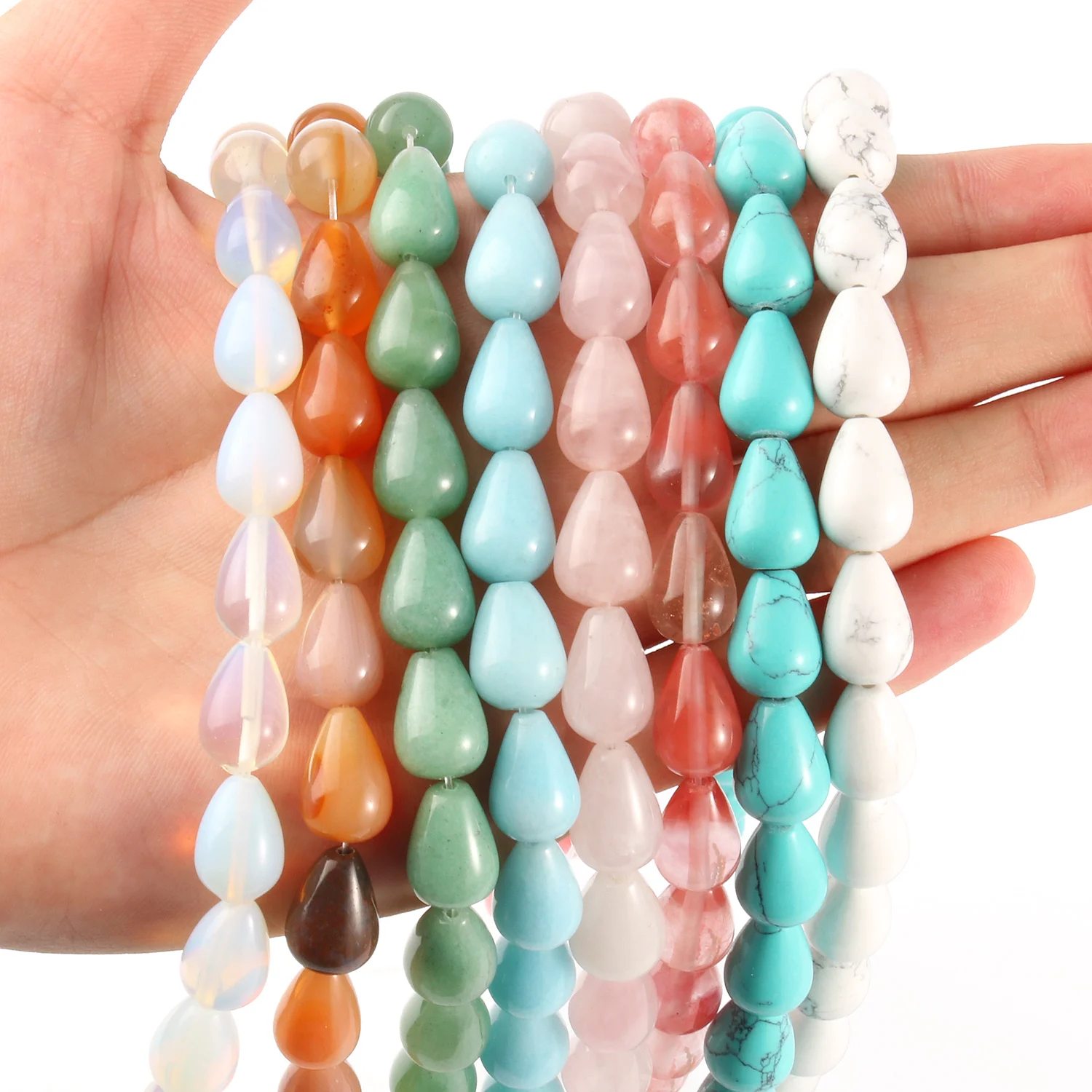 

Drop Shape Turquoise Jades Agates Beads Natural Stones Loose Beads Crystal for Jewelry Making DIY Charm Bracelet Accessories