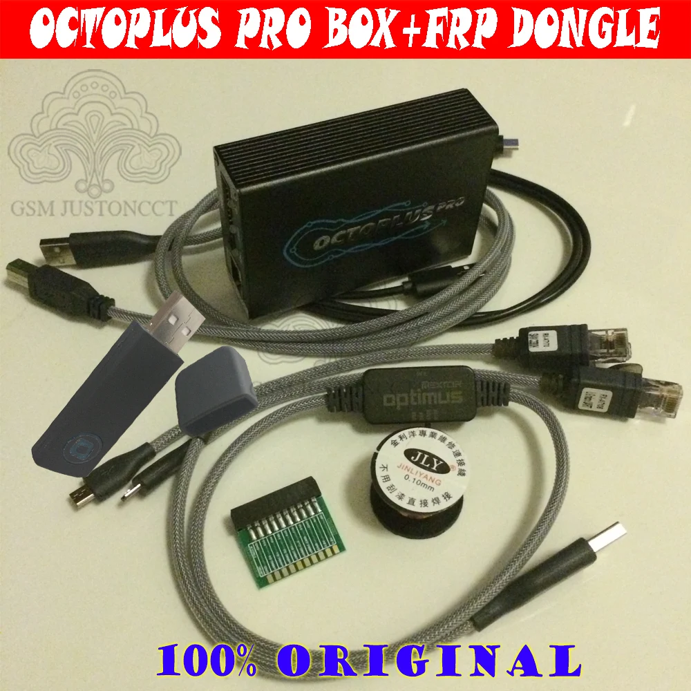 

the NEWEST Original Octoplus Pro Box + Cable + Adapter Set+Octoplus FRP Dongle ( Activated for Samsung + LG + eMMC/JTAG )
