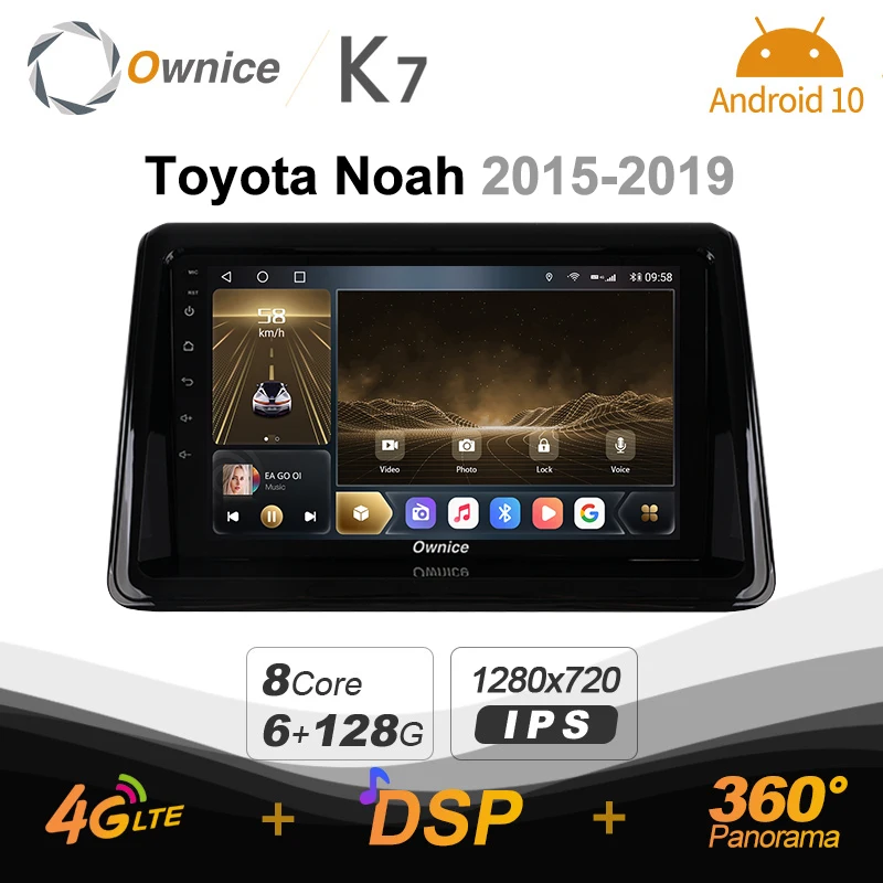 

K7 Ownice 2 Din Android 10,0 Автомобильный мультимедийный радио для Toyota Noah 2015 - 2019 с 8 ядро A75 * 2 + A55 * 6 Поддержка внешний микрофон
