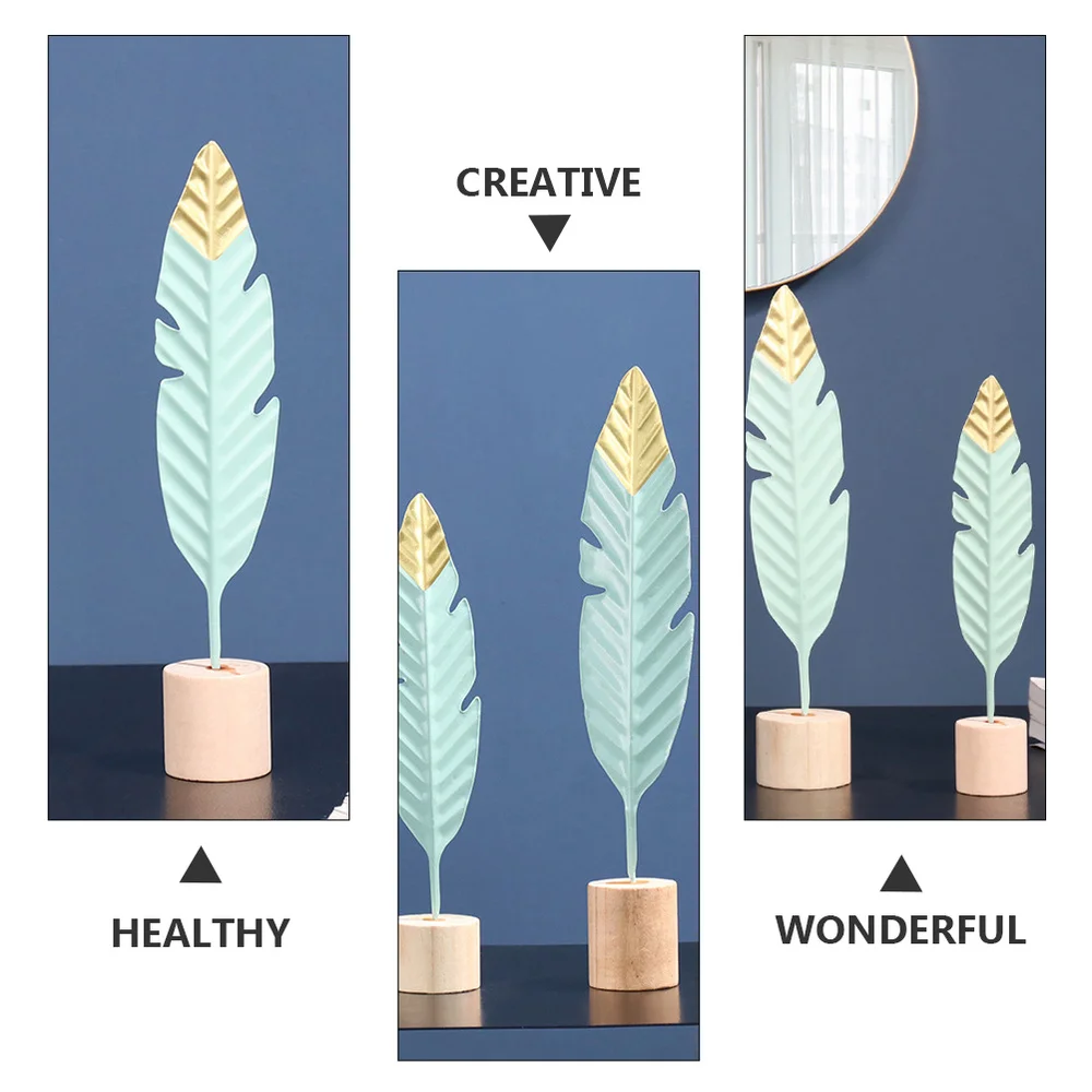 

1 Set 3Pcs Iron Feather Adornments Bedroom Living Room Decors (Assorted Color)