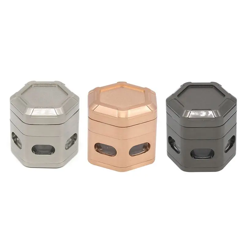 

60mm 4-layer Pagoda Shape Zinc alloy Smoke Grinder Hexagonal Full Magnet Metal Smoke Grinder Weed Herb Tobacco Accessories