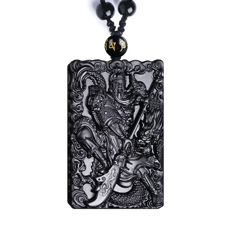 Прямая поставка ожерелье с подвеской из натурального обсидиана Гуандун Амулет