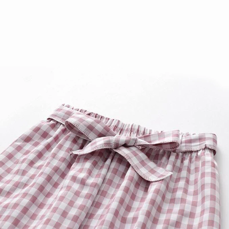 

Lucyever Elegant Plaid Women Pants Autumn Bow Loose Fashion Wide Leg Ankle-Length Pants Casual Harajuku Female Trousers New 2021