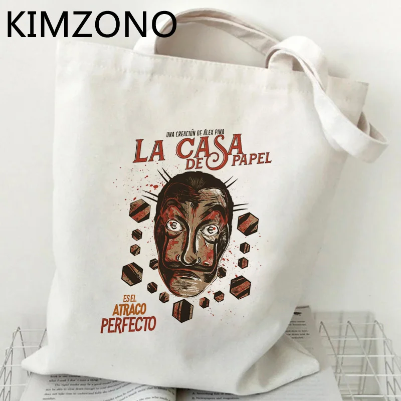 

Сумка для покупок La Casa De Papel, сумка из переработанного материала, эко-сумка для покупок, Джутовая сумка из хлопка, складная сумка для покупок ...