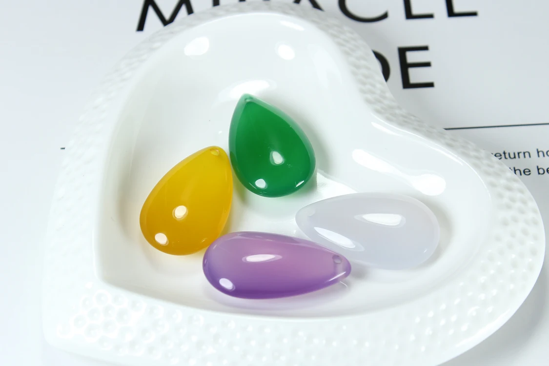 Натуральный агат халцедон большие капли подвесная Пряжка для ключей u-образный