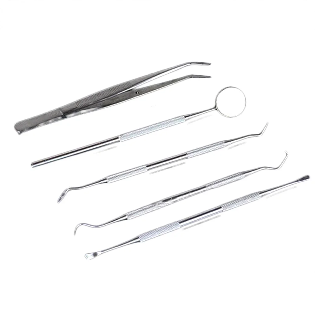 5 шт./компл. инструмент для стоматолога из нержавеющей стали чистки зубов Пинцет