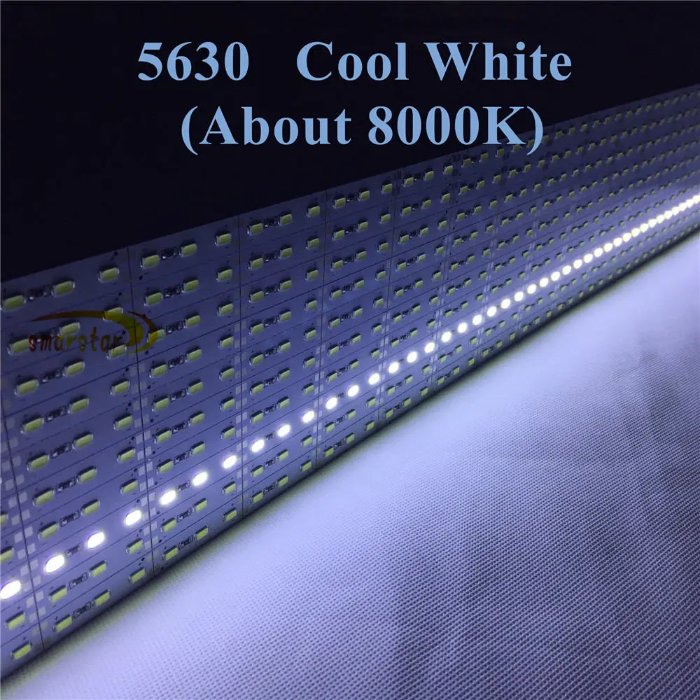 Cool White 10X0,5 M 5630(5730) светодиодный свет полосы жесткий бар светодиодное освещение, Лампа DC 12 вольт 72 светодиодный s/m общая длина 5 метров - Испускаемый цвет: Cool White