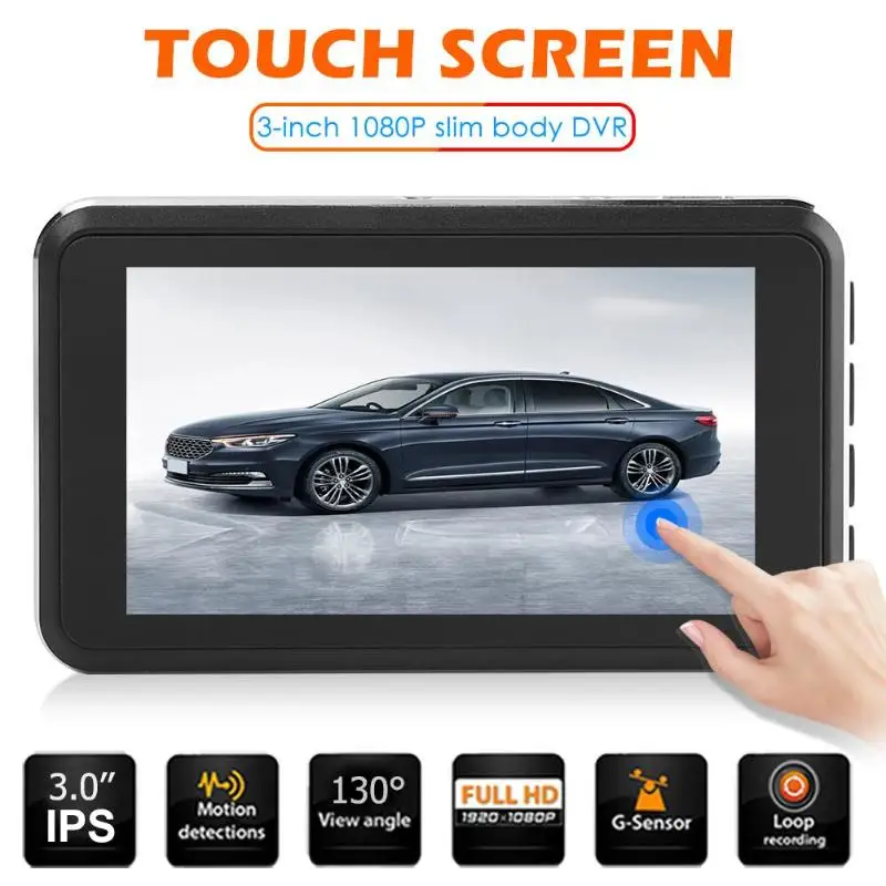 SE020 Full HD 1080P Dashcam 3 дюймовый сенсорный экран ультратонкая камера для приборной