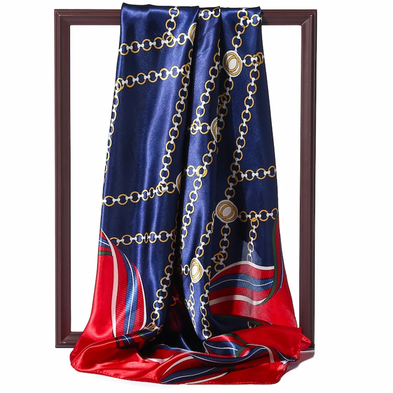 

Luxury Brand Silk Square Scarf for Women Hijab Headbana Fashion Pashmina Shawl Wrap Neck Scarves Female Hairband Foulard Bandana