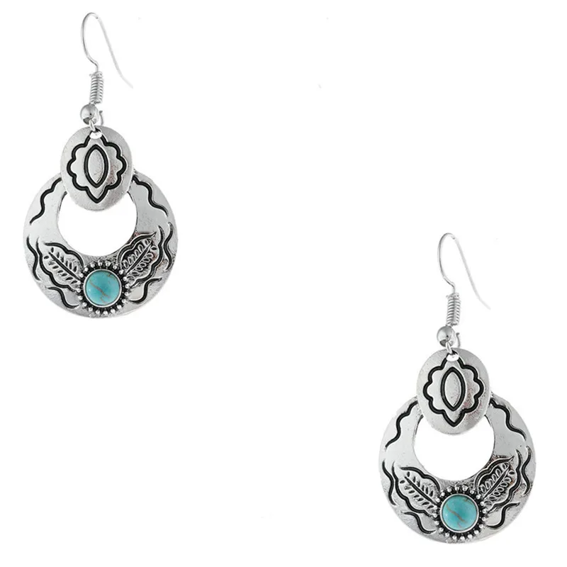 Геометрические висячие серьги Винтажные Ювелирные Бохо богемные каменные для