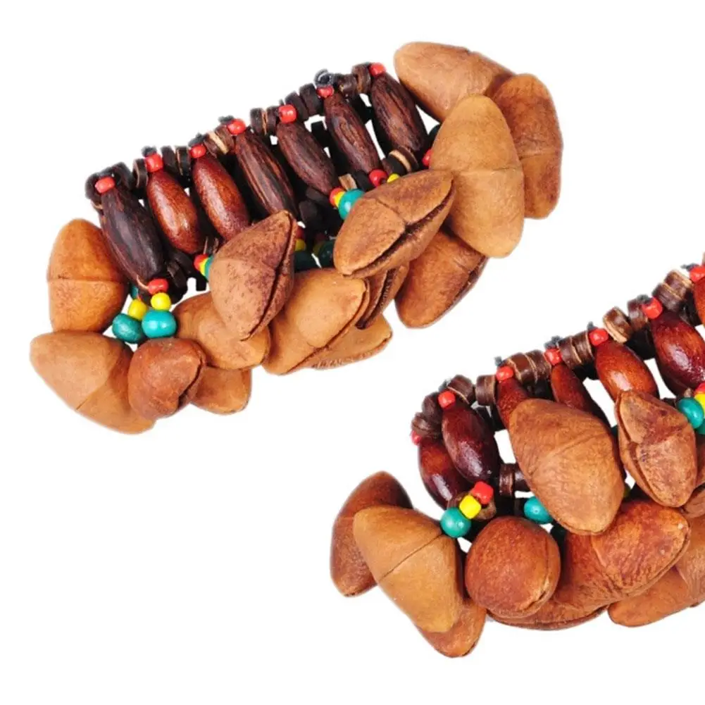 

Hand Chain African Drum Handbell Colorful 12 * 7 * 5.5cm Practical Props Bell Chimes Handmade Percussion Bracelet Natural Sound