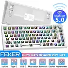 Комплект механической клавиатуры FEKER IK75, 82 кнопки, кнопка в режиме 2,4G, проводной + bluetooth 5,0 + 2,4G, соединение с батареей мА