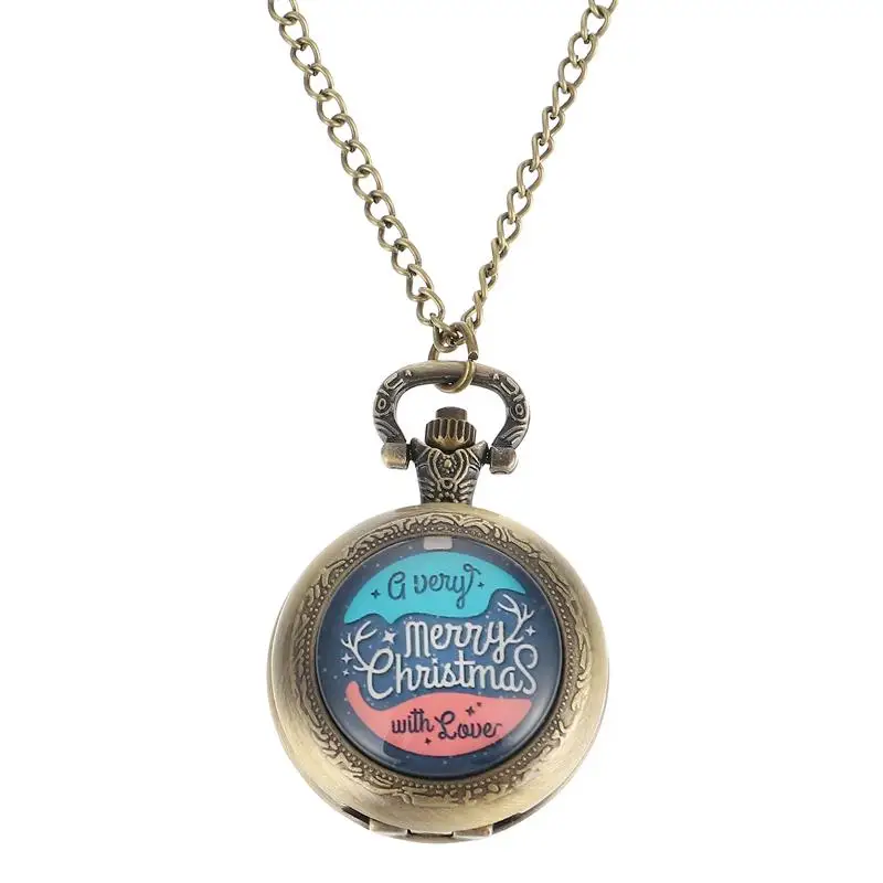 

Vintage Pocket Watch Necklace Neck Chain Christmas Gift Holiday Party Favor