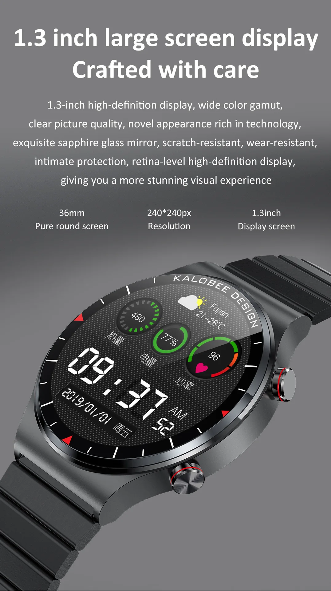 

SK8 Smart Watch Men MTK2502 Bracelet Bluetooth Call Custom Dial Touch Screen Waterproof Clock Heart Rate Sport Fitness Tracker