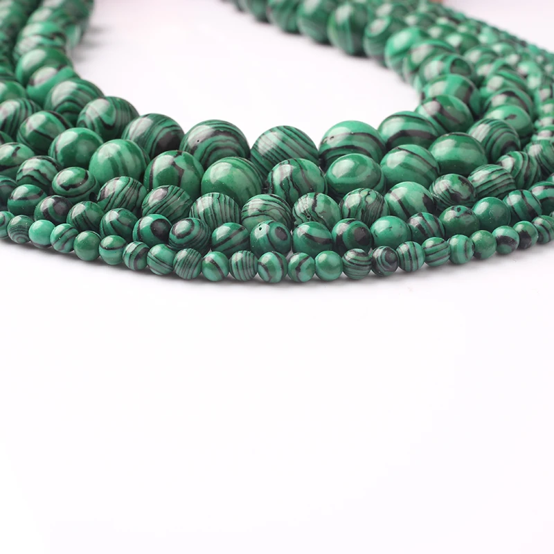 Натуральный камень Lanli Зеленый Малахит павлин круглые бусины 4 6 8 10 12 мм россыпью