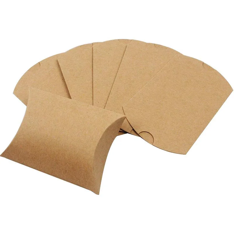 25 шт. в форме подушки крафт-бумага коробка для сладостей самостоятельной сборки