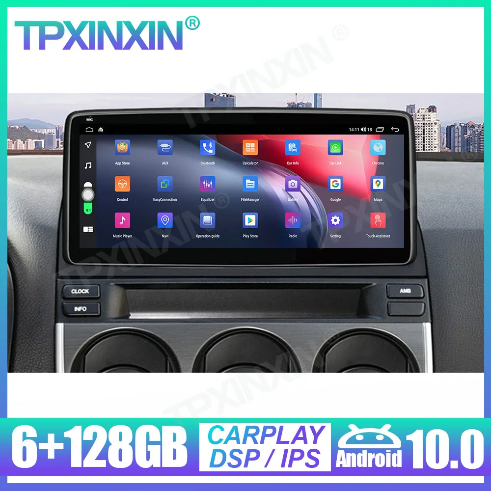 

Android 10,0 6 + 128G аудио стерео Carplay для Mazda 6 2004-2015 Автомобильный GPS-навигатор автомобильное радио мультимедийный плеер головное устройство IPS DSP
