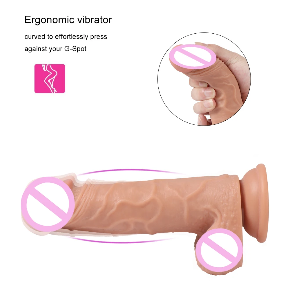 Искусственный Пенис TPE бесшумная вибрация беспроводной с дистанционным