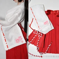 16 scale sexy japan female witch cherry kimono red longshort dress skirt with white top set head rope for 12 inches body