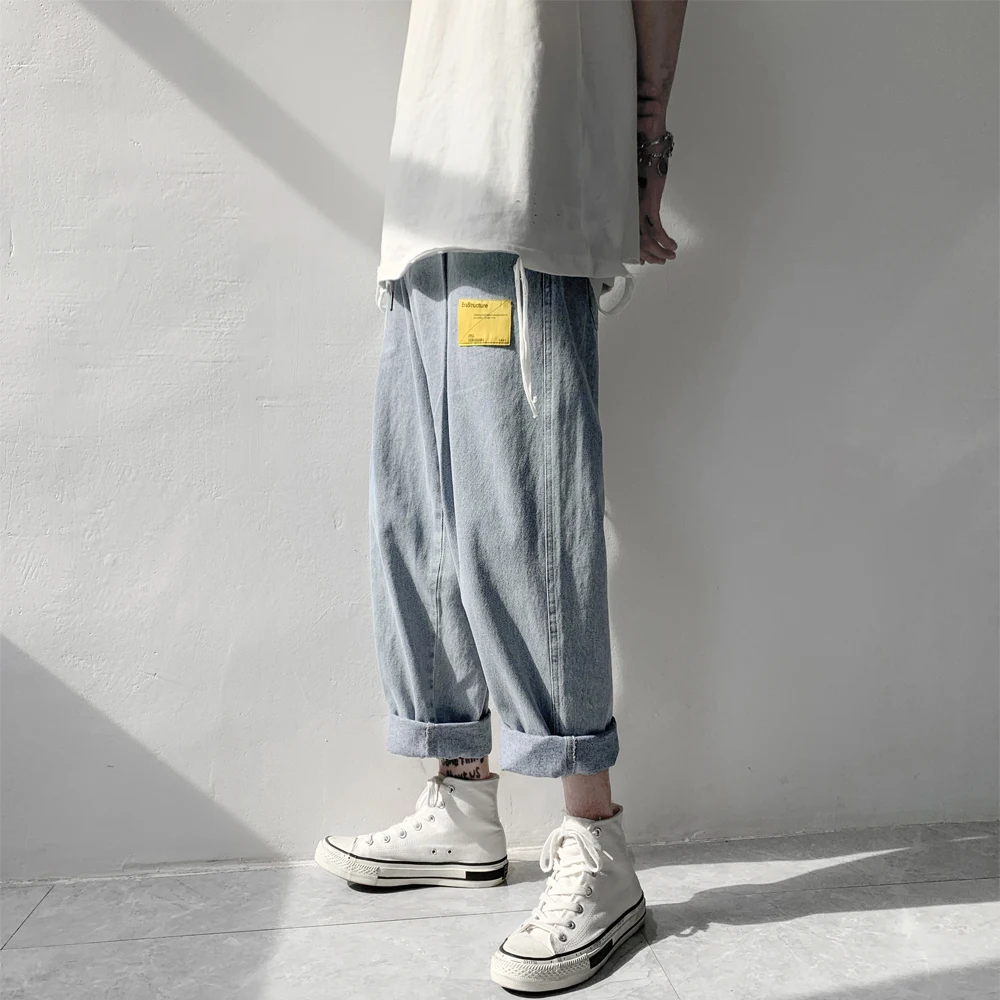

Jeans men new relaxed fashion summer Capris in 2021 clothes hip hop streetwear