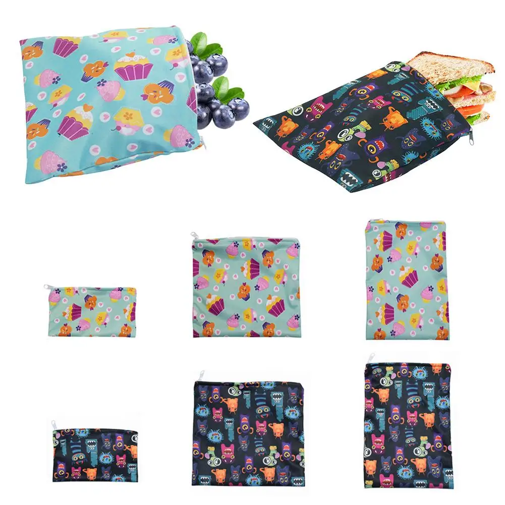 Многоразовые Пакеты для закусок водонепроницаемые мешки хлеба сэндвичей школы