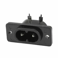 black 2 pole iec320 c8 inlet power socket connector ac 250v 2 5a