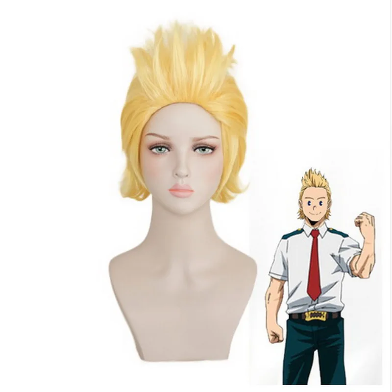 My Boku No Hero Academia Million Mirio Toogata Golden Cosplay Heat Resistant Synthetic Hair Carnival Halloween Party + Wig Cap |